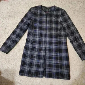 Massimo Fabbro Italy Women's Black Plaid Coat Size M
